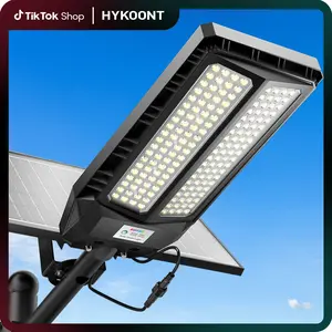 HYKOONT TW16 PRO MAX Dual Solar Sanels Solar Lights Outdoor - 6500K Daylight, Large Lamp Beads, Optical Convex Lens, Solar Street Lights Outdoor with Motion Sensor and Remote Control, Dusk to Dawn for Yard