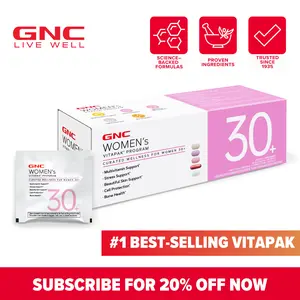 GNC Women's 30+ Vitapak, Multivitamin for Daily Vitamin Needs, Stress & Bone Support, Skin Protection, 5-in-1 Formula, 30 Count, Liver Health, Edible Supplements - Dietary