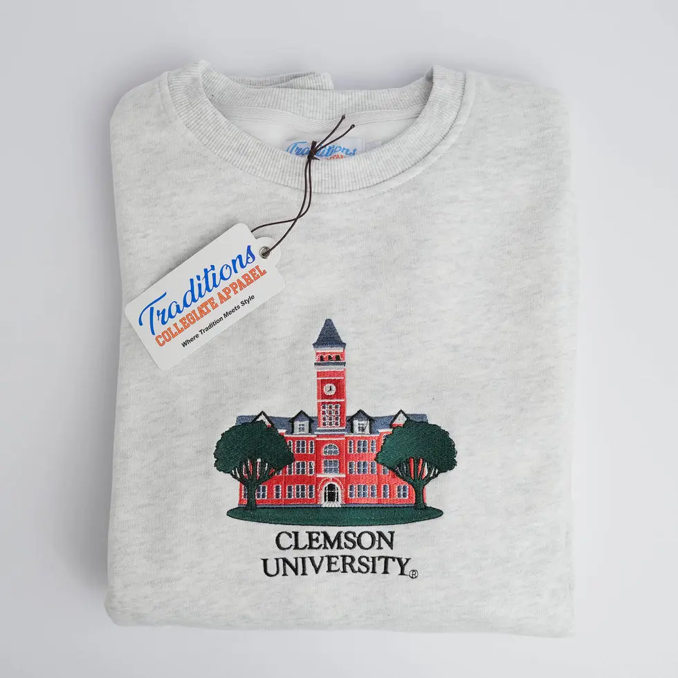 Clemson Embroidered Crewneck, Unisex Sweatshirt, Custom State University 89