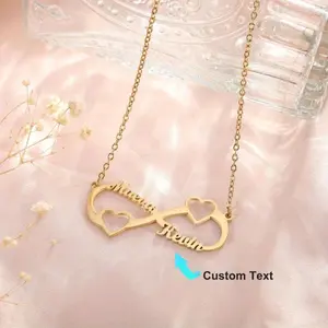 Personalized Custom Name/Date/Message Infinity Necklace for Women - Custom Letter & Number Pendant, Stainless Steel Chain, Add Your Own Meaning - Elegant Jewelry,, Engagements, Casual Attire