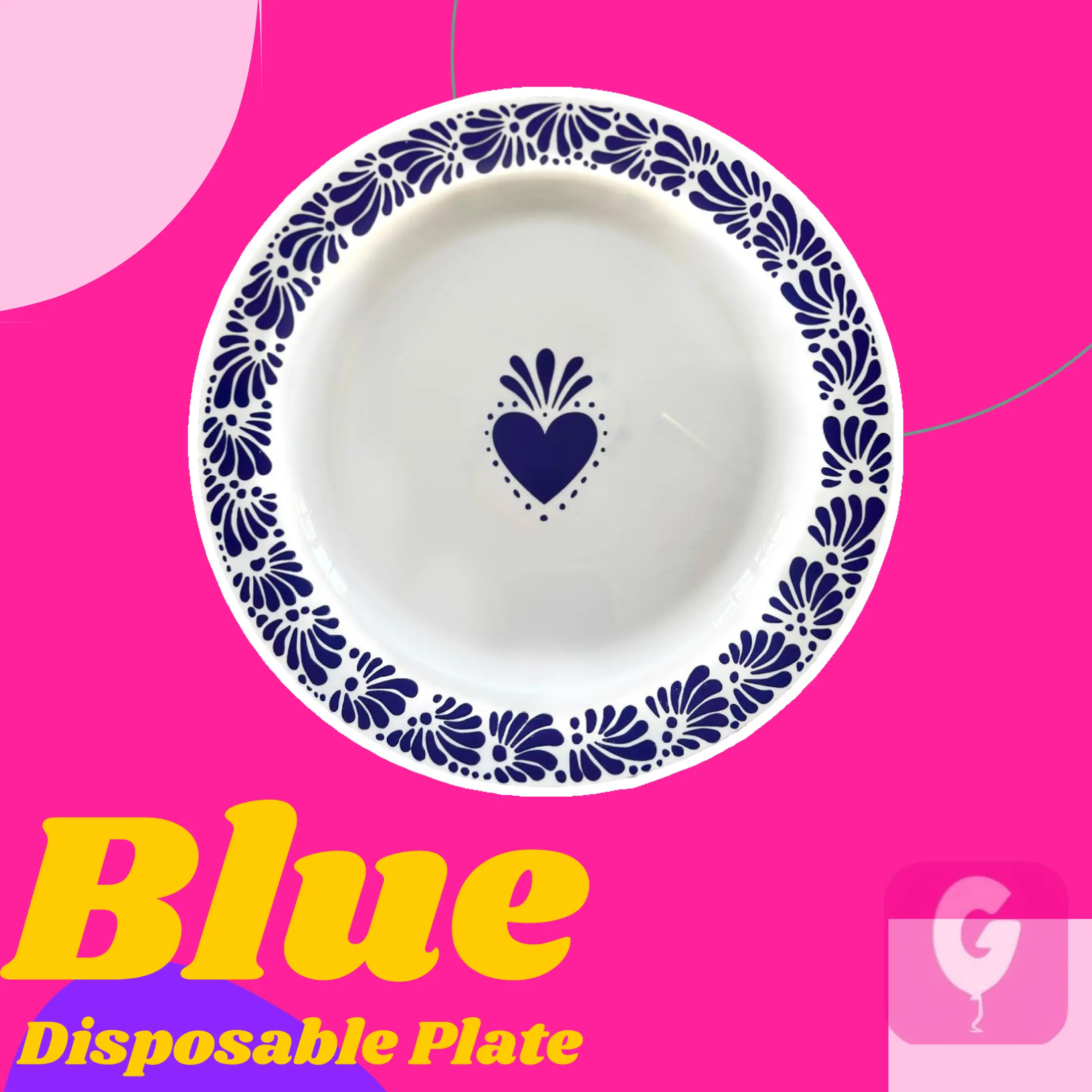 10.25" Blue Talavera Disposable Premium Plates 10.25" Blue Talavera Disposable Premium Plates