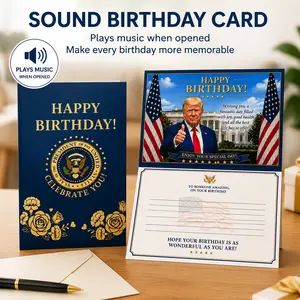 "Talking Trump Birthday Card, plays Trump’s real voice, 5x7 size, fun style, built-in audio message feature, high-quality, gag card, birthday gift." day mothers father tarjeta regalo happy