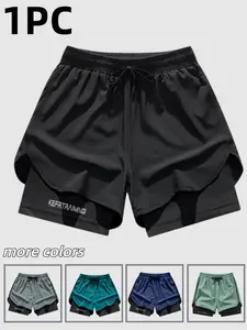 Men’s quick-dry outdoor sports shorts, breathable and comfortable, with pockets and drawstring, elastic waistband, suitable for outdoor fitness activities.