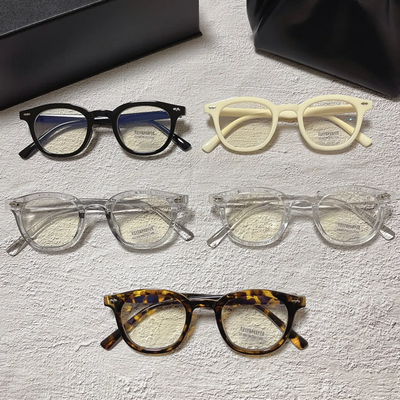 5pcs Unisex Vintage Stylish Eyeglasses - Resin Tinted Lens Eyeglasses, Trendy Frames, Anti-Blue Light Sports Eyewear for Computer Use, Outdoor Activities, Stylish Eyeglass
