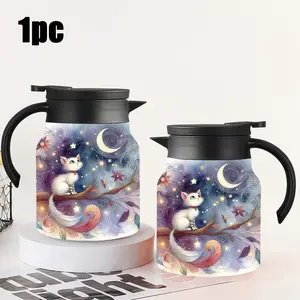 1pc 34oz Stainless Steel Coffee Pot and Tea Kettle with Infuser, Insulated Water Bottle, Perfect for Camping, Picnics, Office, Travel, Outdoor Activities