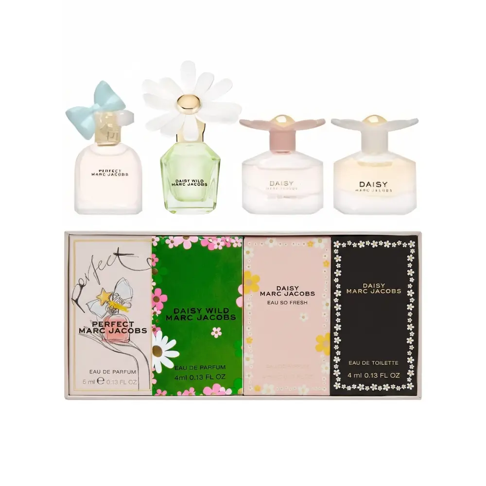 Marc Jacobs Mini Set Eau de Toilette Gift Set | 4 Piece Fragrance Collection (Daisy. Fresh, Wild & Perfect)