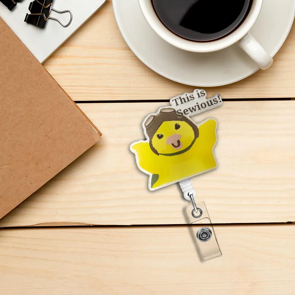 Cute Duck Design Badge Holder, 1 Count Retractable Badge Clip, Id Badge Holders Retractable, ID Card Holder for Students Office Staff Doctors Nurses Teachers, Badge Reels Retractable, Badge Buddy Nursing, Medical Badge Holder