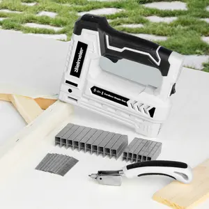 Electric Staple Gun 5 in 1 Band Nailer, 4V Rechargeable Cordless Stapler, Nail Gun Battery Powered with 2,000 Staples and Nails, Power Tacker Pin Nailer for Home Use, Wood, Upholstery, DIY. Heavy Duty Tool Kit