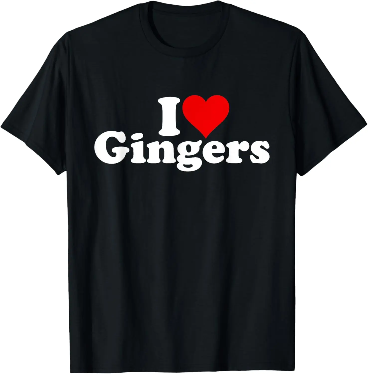 100%cotton I LOVE HEART GINGERS REDHEADS RED HAIR T-Shirt