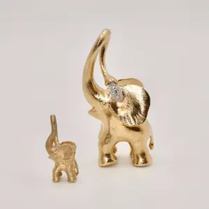 18K Yellow Gold Diamond Large Elephant Pendant Charm