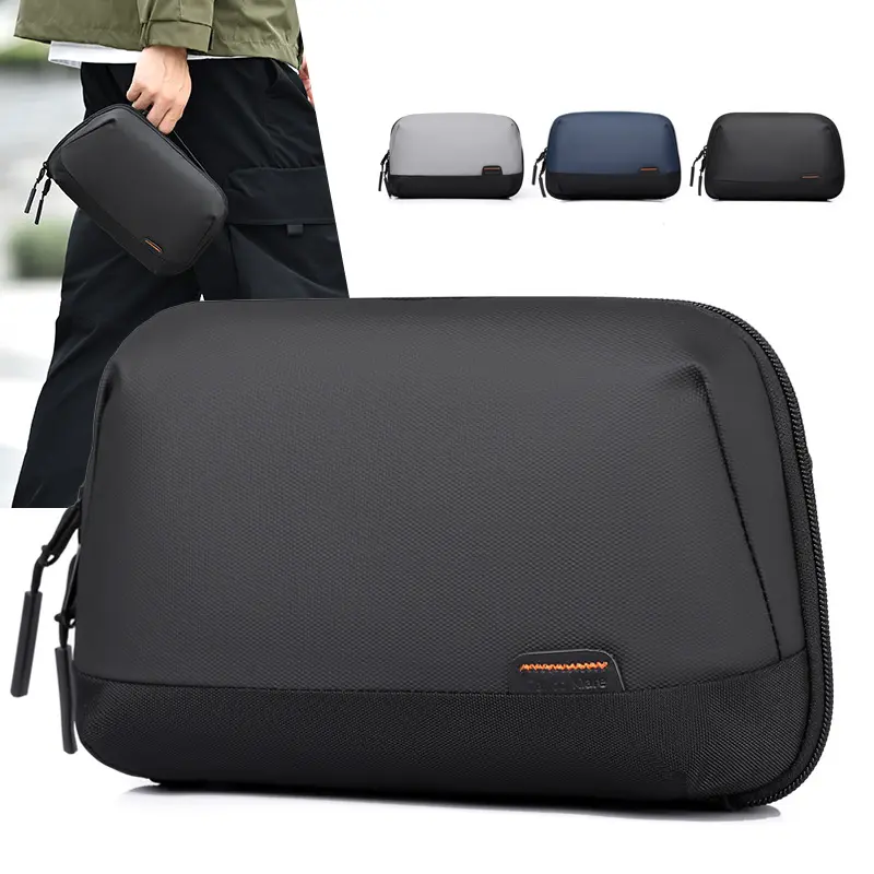 Volcanic Tech Waterproof Cable Management Bag, Airplane Travel Accessories, Portable Data Line Organizer with Shockproof Cover & Storage Protection (Home Organizer Storage Bag)