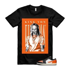 1 Alternate Low Shattered Backboard Black Starfish Orange White T Shirt Match KING VON