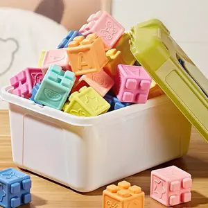 Soft Rubber Building Blocks Toy Set, Multicolor Stacking & Nesting Toys, Variety of Shapes, Early Education, Grip Training, Hand-Eye Coordination, Motor Skills Development, Ages 3+