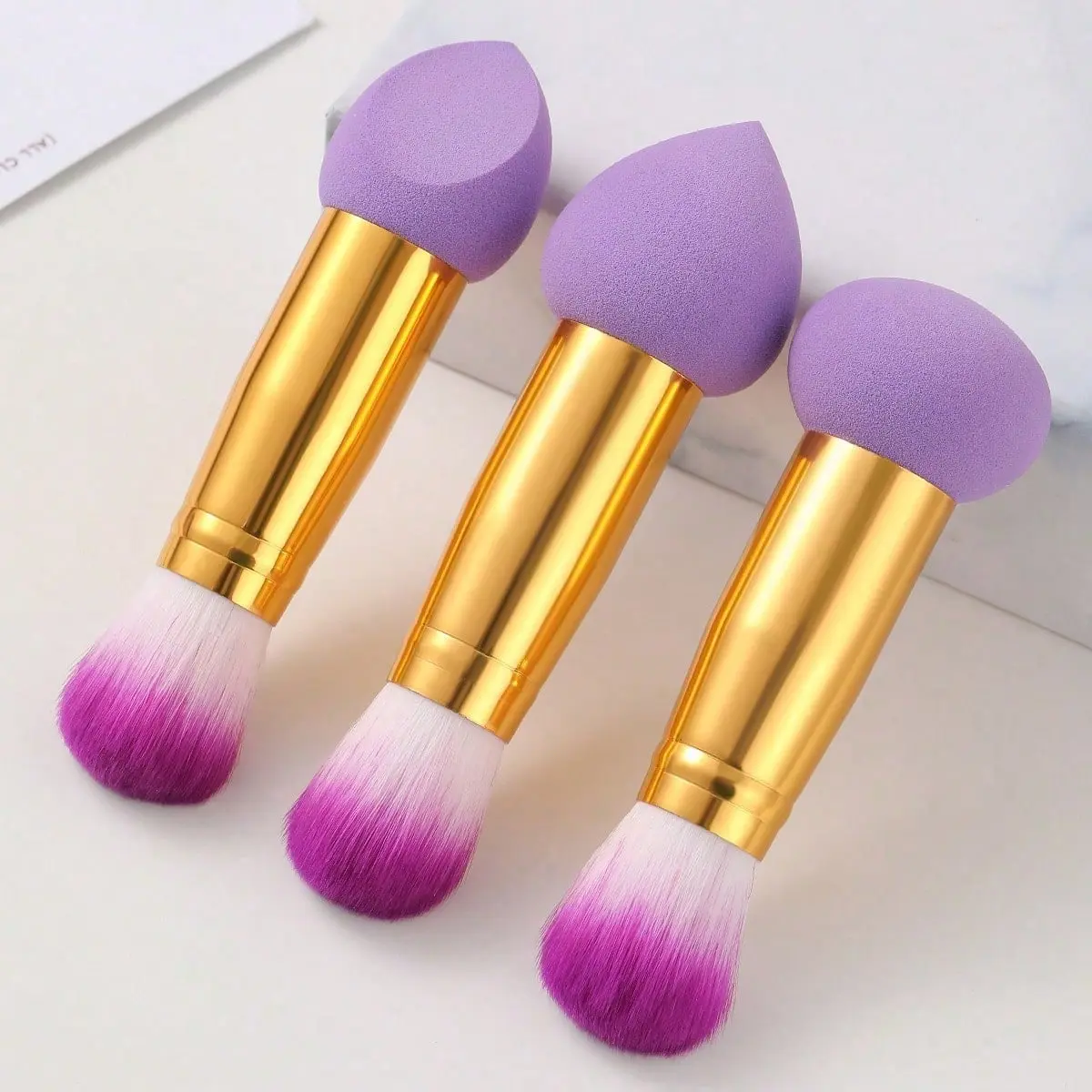 3pcs Double Head Multi-Function Makeup Tool, One Is Makeup Brush Sponge, The Other Is Makeup Brush,Cheap,Valentine's Day,Cheap Items,Travel,Travel Essential,Room Decor,Valentine's Gift,Cheap Stuff,Room,1 Dollar Items,Vacation Essentials,Gifts For Women
