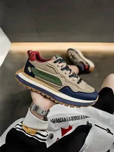 Men's Urban White Soft Soled Sneakers | Slip-Resistant Soft Sole | Versatile Dad Shoes