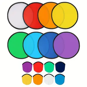 24Pcs Foldable Fan Style Summer  Handheld Round Folding Flying Disc for Women Man Daily Use Festival Wedding Party Favors Decorations (9.8inch) - Home Improvement.