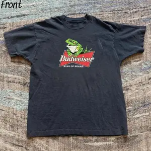 Vintage 90s Budweiser Frogs by Stanley Desantis Graphic Tee, This Buds For You Shirt, Y2K Grunge Gothic Tees, Aesthetic Shirt, King of Beers Merch, Funny Drinking Shirt, Gen Z Humor Tee, 100% Cotton Lightweight Shortsleeves, Perfect Gifts for Beer Lovers