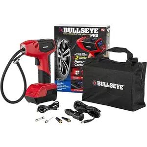 Bullseye Pro Tire Inflator – Powerful, Portable, and Perfect for Any Tire - 150PSI, 12V DC 1500 mAhs with Digital Tire Pressure Gauge Bullseye Pro Tire Inflator – Powerful, Portable, and Perfect for Any Tire - 150PSI, 12V DC 1500 mAhs with Digital Tire Pressure Gauge