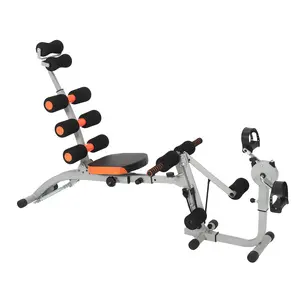 Adjustable Multi-Functional Ab Bench with Resistance Bands for Core & Full Body Workout, Collapsible Sit-Up Bench, Compact Home Gym Fitness Equipment