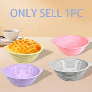 Silicone Banneton Bread Proofing Basket Set, Round & Oval Foldable Sourdough Proofing Basket, Bread Making Tools for Home Kitchen