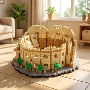 1500+pcs Roman Colosseum Building Blocks, World Famous Landmark Model, Creative 3D Puzzle, Decorative Ornament, Perfect Gift for Collectors