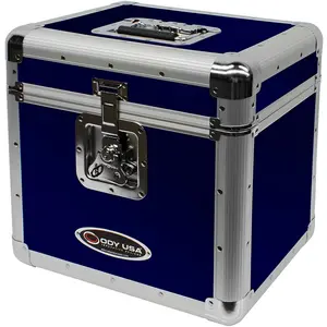 Odyssey KLP2BLU Krom Series Blue Stackable Record / Utility Case - Holds 12" Vinyl Records & LPs