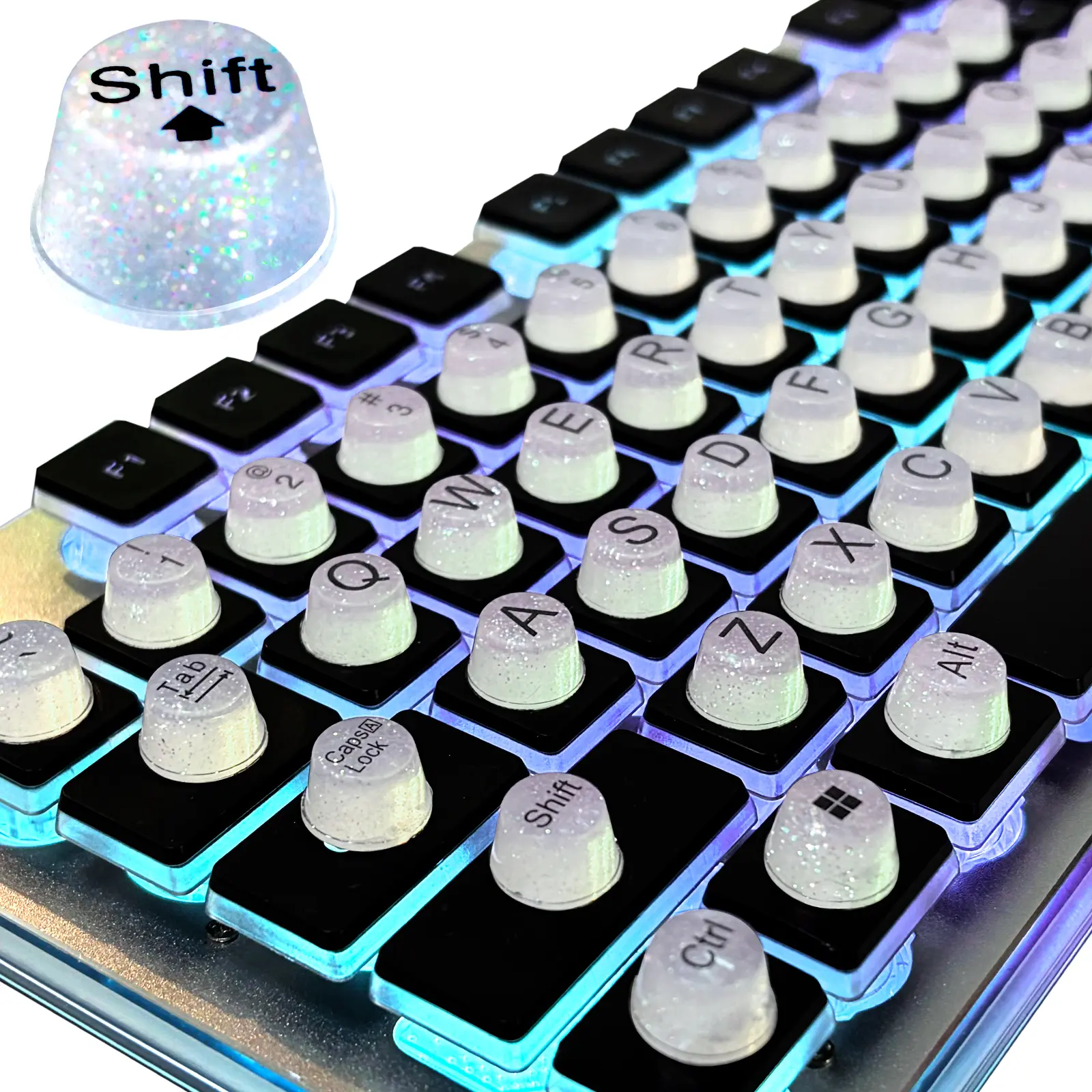 Ultra-Transparent Round Keyboard Stickers for Long Nails | Nano-Adhesive, Bubble Texture, Sticky-Free | Compatible with Desktops, Laptops, Wireless & Mechanical Keyboards | Essential for Typing & Gaming, Anti-Mistype & Nail Protection