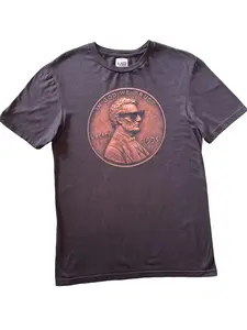 Men’s Cotton Lucky Penny Graphic Tee - Retro Aesthetic Menswear, Breathable Smooth Fashion, Abraham Lincoln Coin, Relaxed Fit Unisex Short-Sleeve Vintage Americana Streetwear Top