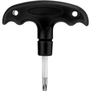 Golf Torque Wrench, Adjustable Golf Tool with Plastic Handle Metal Golf Driver Tool Golf Driver Spike Wrench Portable Golf Club Adjustment Head Tool for Golf Club Driver Equipment (Black)