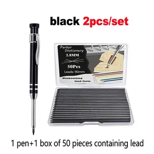 long mouth 42mm aluminum 2.8mm woodworking pencil, available in black/silver/red/green/blue/yellow colors, with , perfect for deep hole marking and engineering drawing