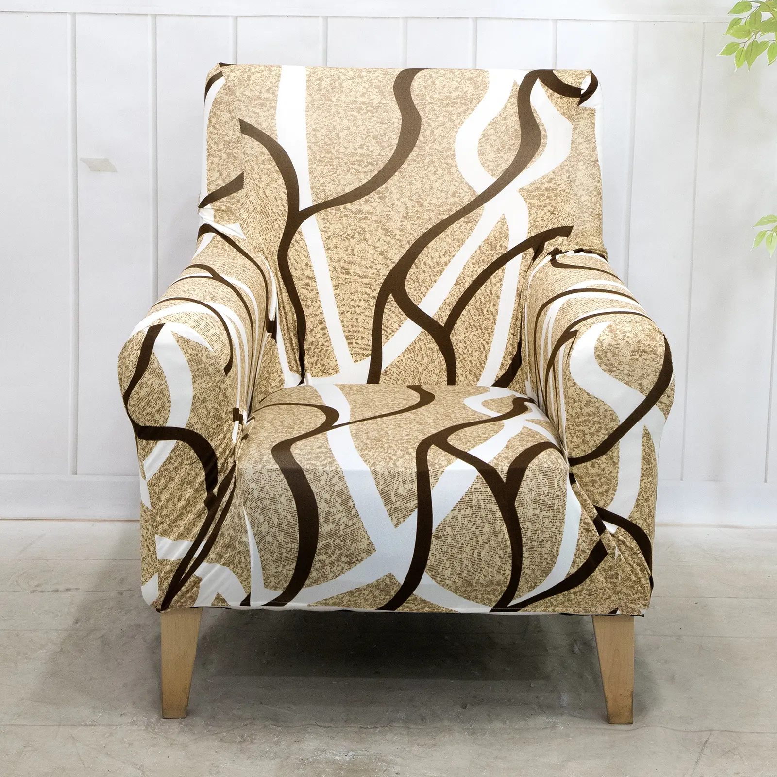 BTTO Printed Chair Covers with Arms 1-Piece Stretch Chair Covers for Living Room Floral Single Sofa Shield Soft Chair Slipcovers with Arms Kids Pets Friendly