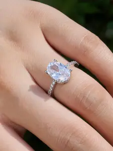Radiant Cut Engagement Ring, Fashion Promise Ring for Women & Girls, Trendy All-match & Exquisite Jewelry for Birthday Gift