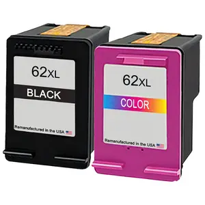 U.S. Remanufactured for HP 62XL Black and Color Ink Cartridge Combo Pack