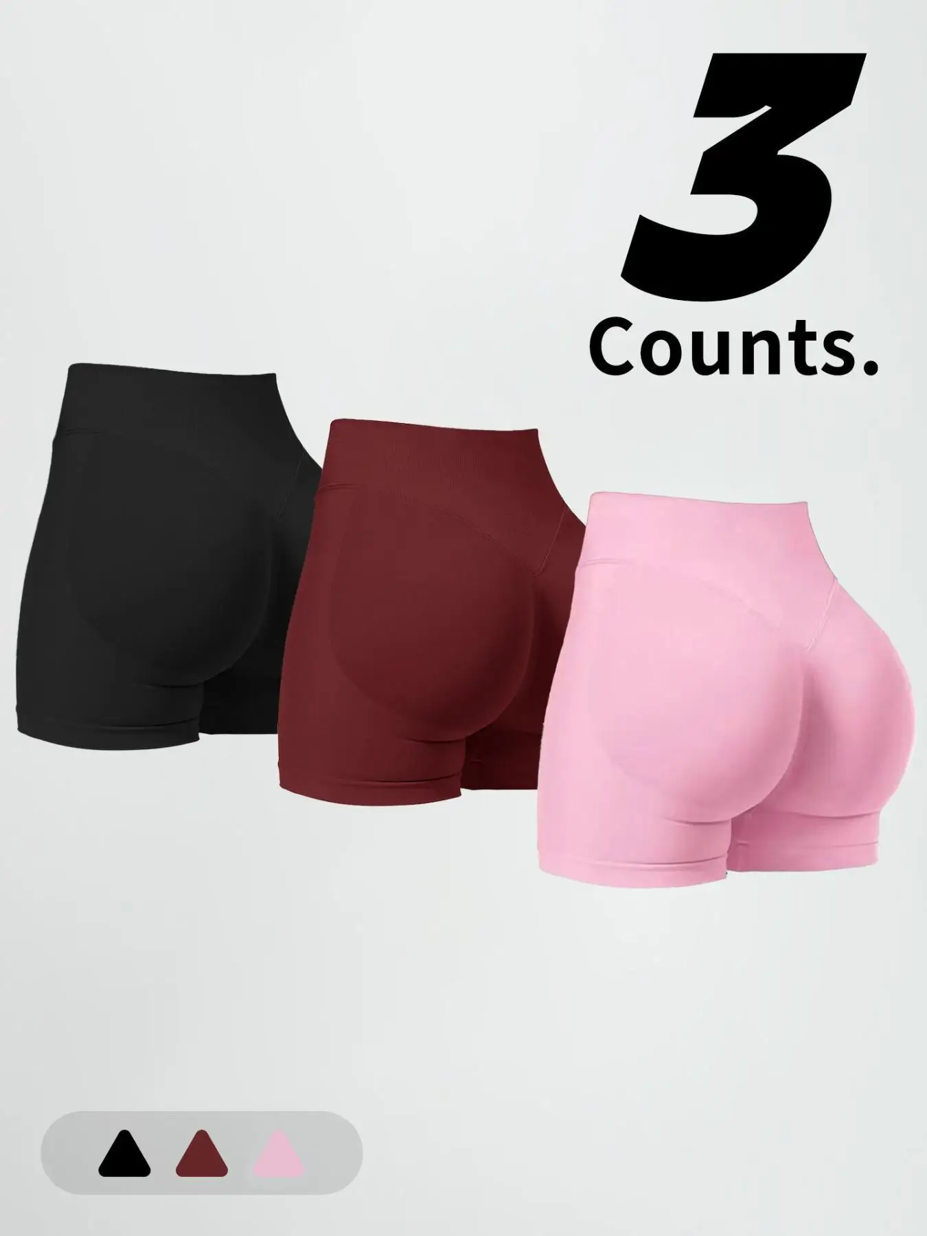 Women's Solid Color High Waist Sports Shorts, Casual Comfy Breathable Seamless Gym Workout Short Leggings, Ladies Sportswear for All Seasons