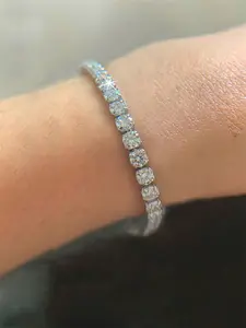 1 PC Elegant Cubic Zirconia Bracelet For Women Valentine's Day Gift Wedding Jewelry Elegant Minimalist Bangle