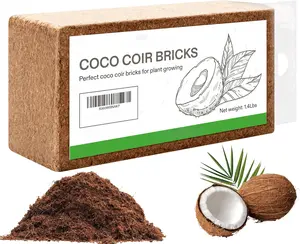 Compressed Coco Coir, Organic Coconut Coir, 1.4 Lbs Coco Brick, Coconut Soil with Low EC & pH Balance, Fiber for Herbs & Flowers, High Expansion, Renewable Soil for Planting