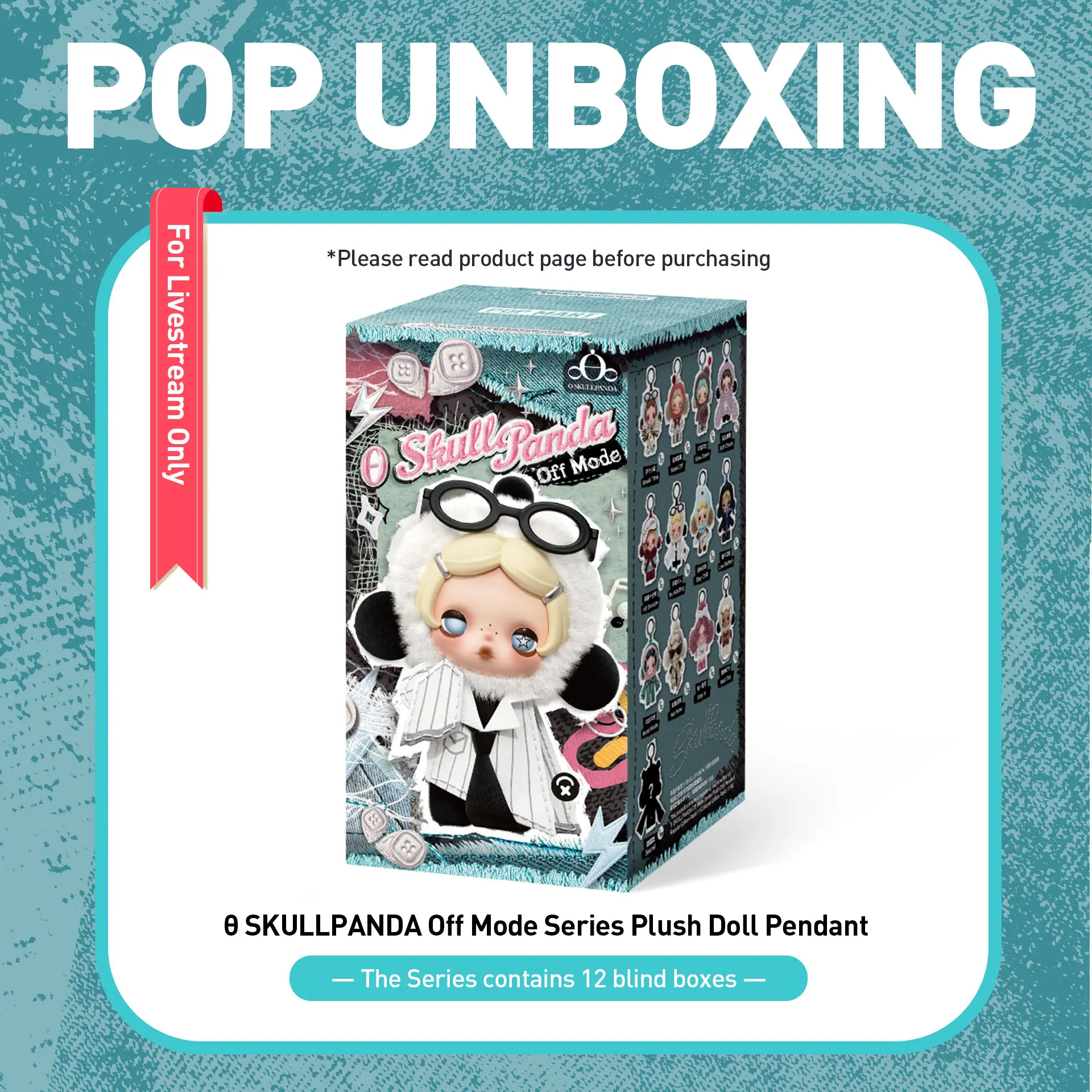 Unboxing-θ SKULLPANDA Off Mode Series Plush Doll Pendant Blind Box-3.0