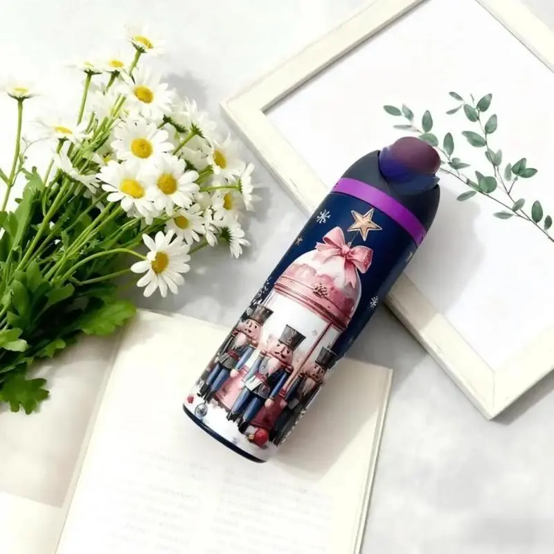 Winter Limited 32oz Stainless Steel Insulated Tumbler Style Water Bottle - 24-Hour Hot & Cold Retention, Hand-Wash Recommended for Body for Easy Daily Maintenance, Portable Flask Mug with Lid
