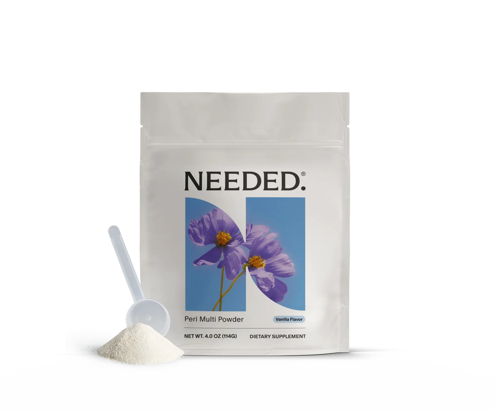 NEEDED. Perimenopause Multivitamin Powder - Vanilla - 30 Servings (1 Month Supply) - 4x More Nutrition - 22 Clinically Dosed Nutrients - Hormone Balance Mood Energy & Sleep - Pill-Free - Expertly-Formulated - Women Aging 40-55