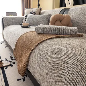 1pc Simple Elegant Sofa Cushion Cover, Quilted Sofa Cover, Pet-Friendly Non-Slip Protector, Soft Sofa Protector, Suitable for Office Bedroom Living Room Decor