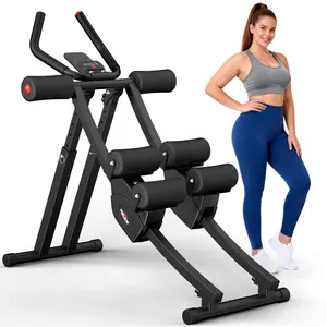 Relife sports Ab Machine, AB Workout Equipment for Home Gym, Height Adjustable Ab Trainer, Foldable Fitness Equipment, Independent Dual Tracks for Mountain Climber