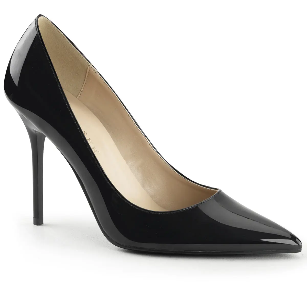 Women's Formal Pumps with 4" Stiletto Heel, Classic Pointed Toe Dress Shoes in Black Patent Leather, Stiletto Heels, Footwear, Elegant, Fashion, Pointy Toe Black Patent Leather Stilettos, 4-Inch Heel