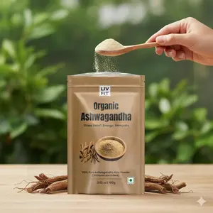 Liv Fit Himalayan Ashwagandha Powder | 100g (25 Servings) | 100% Pure & Lab-Tested | Natural Stress Relief, Sleep & Energy Support