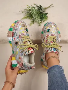 French Style New Season Women's Shoes, Sports Shoes, Sneaker, Rhinestone Pearl Letter Buckle, Thick Sole, Sporty Casual, All Seasons, Slimming Design