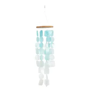 24 inches Teal Capiz Shell Waterfall Windchime