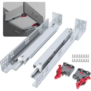 Undermount Soft Close Drawer Slides 21 Inch Hidden Bottom Mount Full Extension Cabinet Rails with Rear Mounting Bracket and Locking Devices 1 Pair Concealed Drawer Runners 100lb Load Capacity
