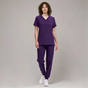 CozyFit Scrubs for Women Luna Vital Set - Clearance Limited Colors - Stretch V-Neck & Jogger Pants with 8 Pockets - Nurse Workwear
