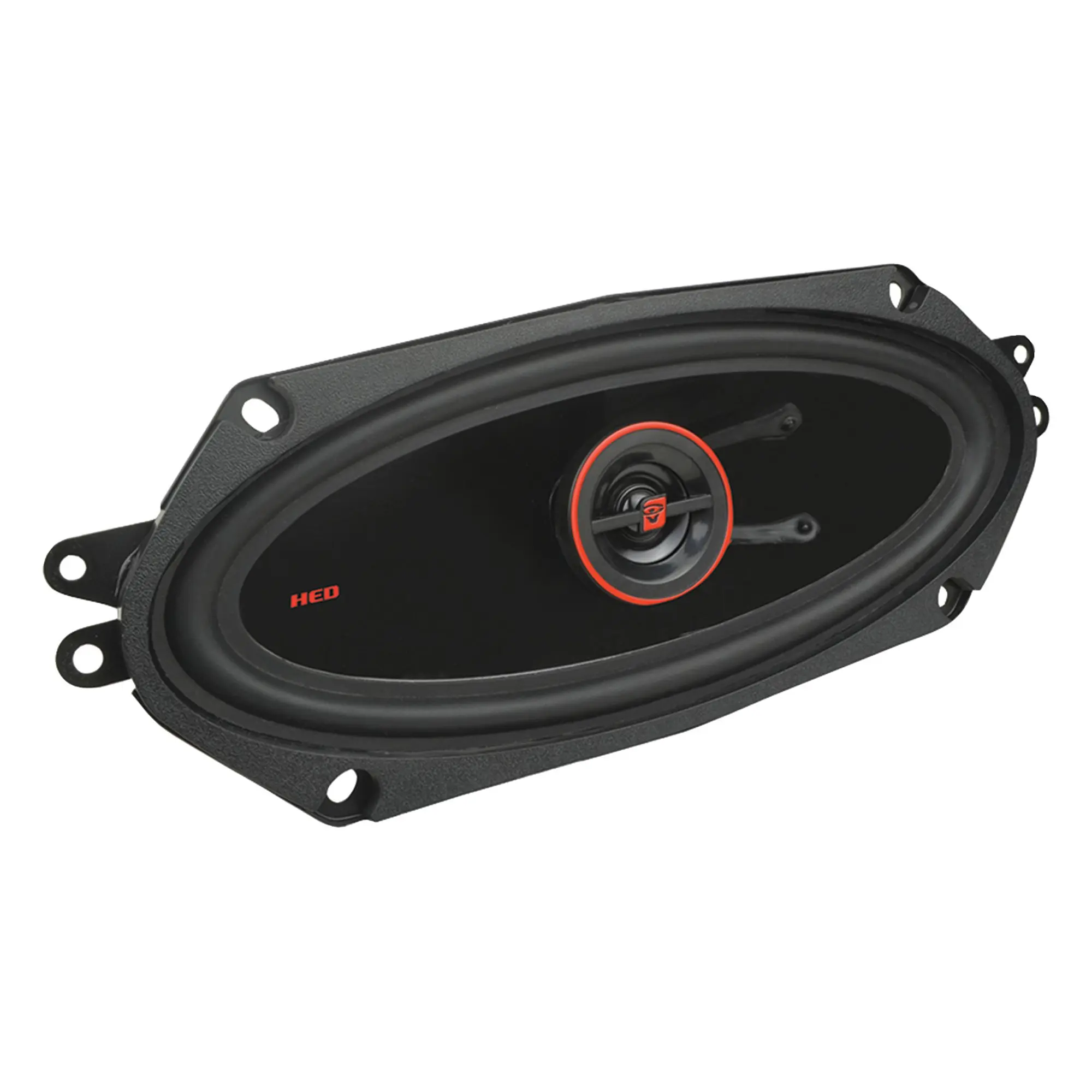 Cerwin-Vega H7410 HED Series 4x10 2-Way Coaxial Pair Car Speakers - 320W Max High Power, 50W RMS, 4 Ohm, Red/Black, Steel Frame, Factory Fit Car Sound System Upgrade, 320 Watts Max