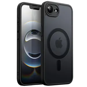 3pcs Phone Case with 2X Clear Screen Protectors Matte Black, Magnetic, Shockproof Phone Cover for iPhone 17 16 15 14 Pro MAX 16E, Magnetic Wireless Charging, Phone Protection