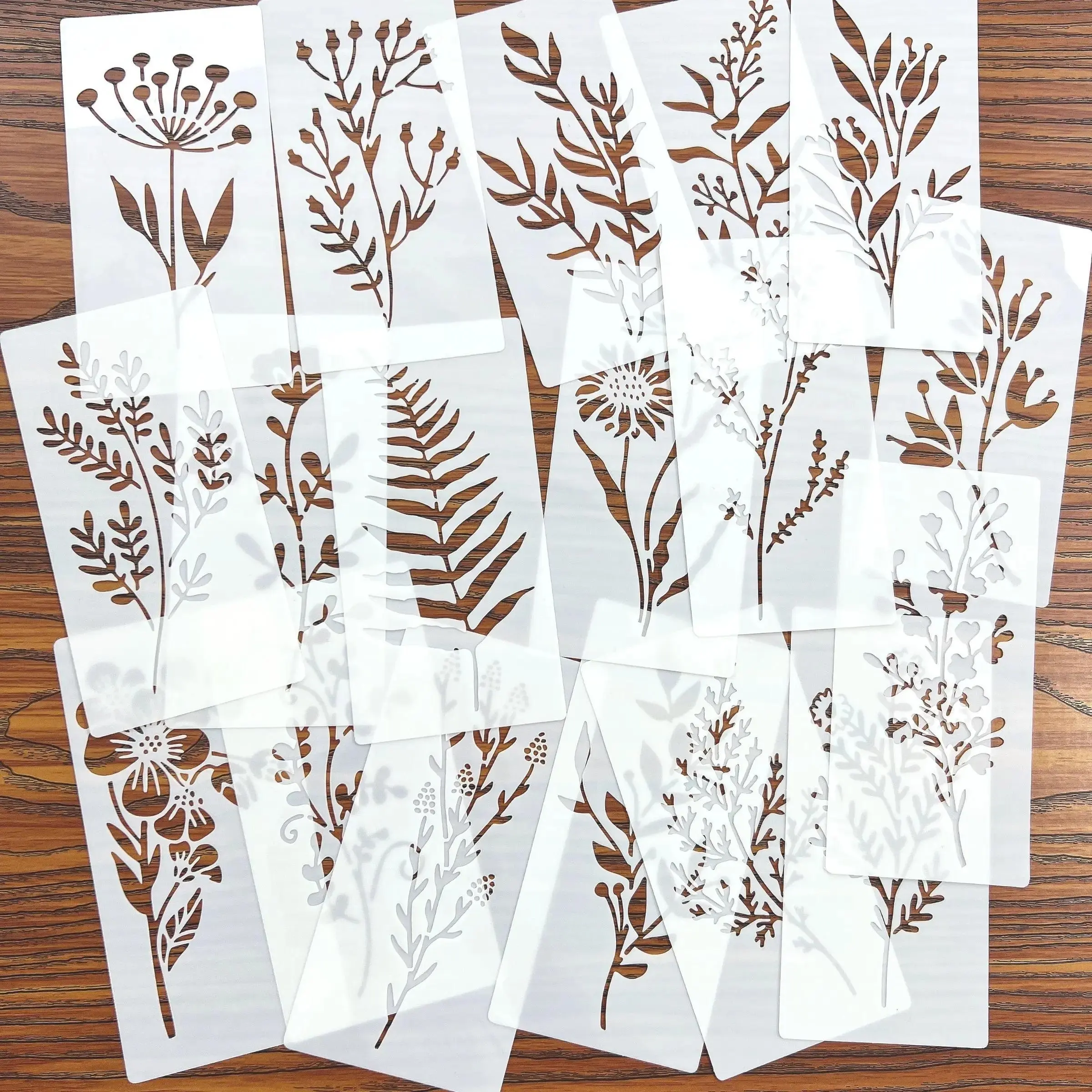 Stencils for Art Painting on Wood, Reusable Flower Stencils Painting Crafts Templates Drawing Stencil for on Wood, Wall, DIY Painting Supplies